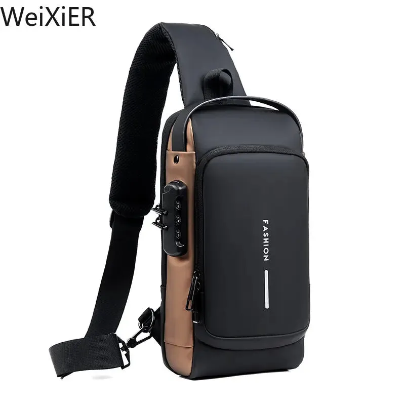 Men's USB Shoulder Bag Crossbody