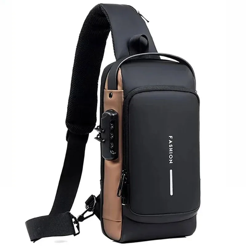 Men's USB Shoulder Bag Crossbody