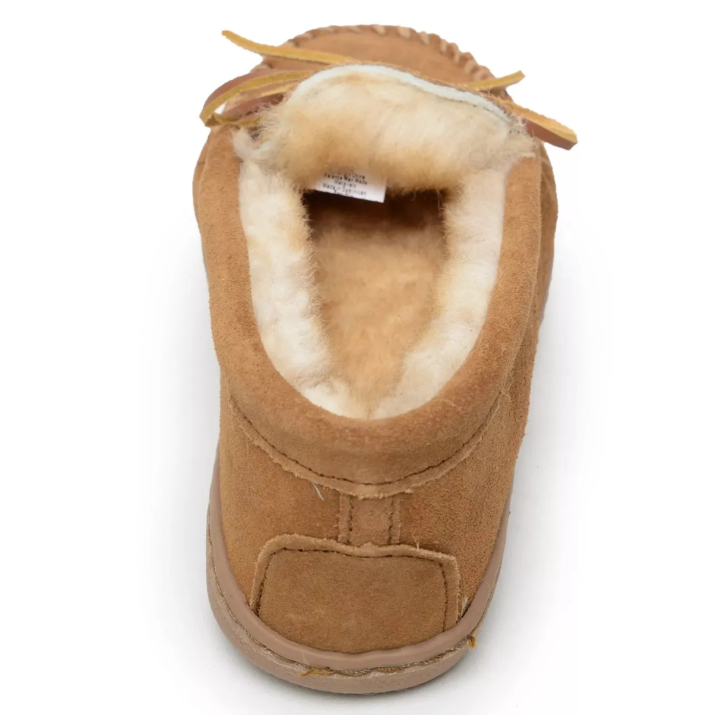 'Minnetonka' Men's Sheepskin Hardsole Moc Slipper - Tan