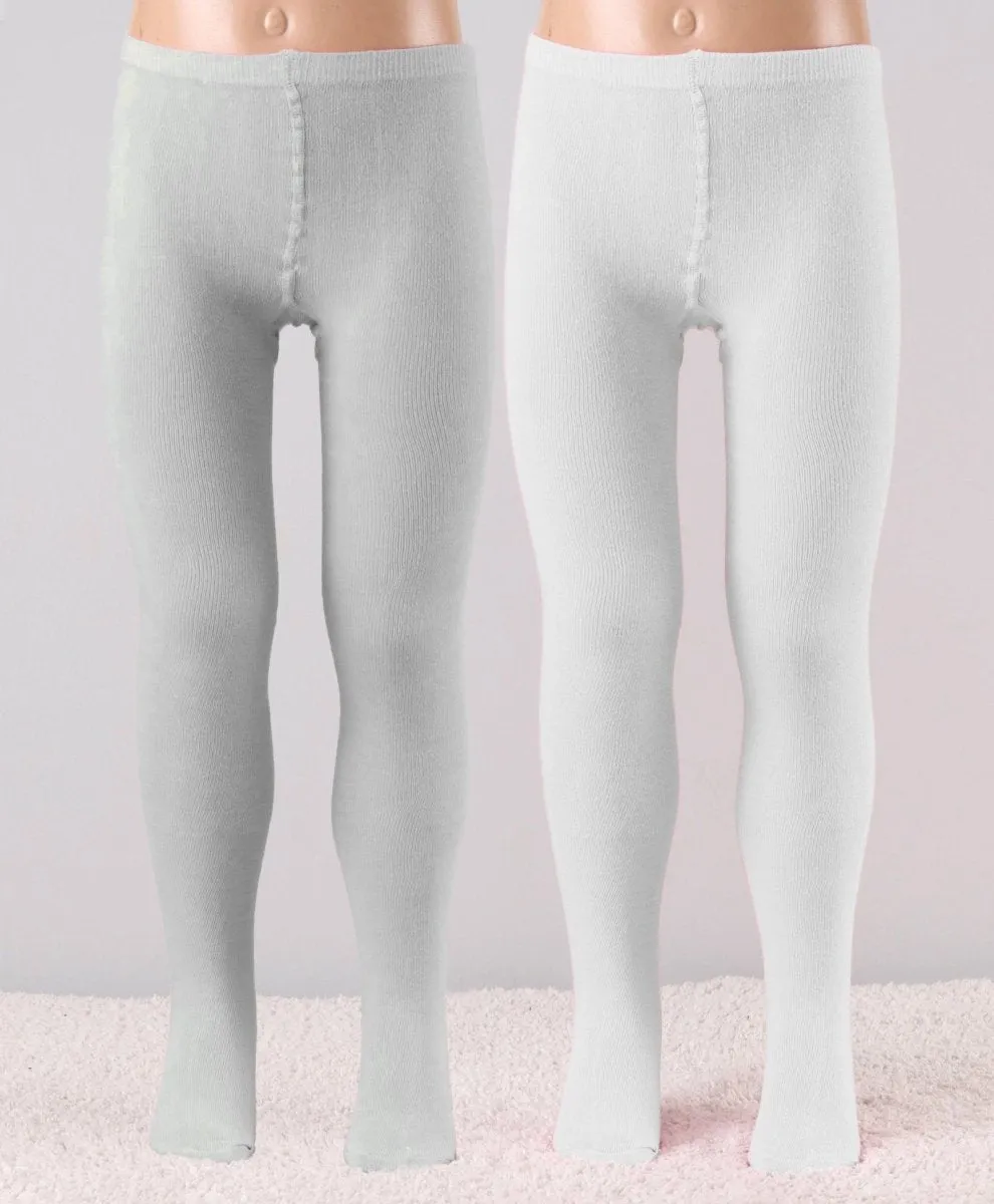 Mustang Combo Of 2 Cotton Blend Stockings: White & Grey