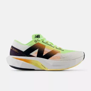 New Balance Mens Fuelcell Rebel v4 - White with bleached lime glo and hot mango (MFCXLL4)