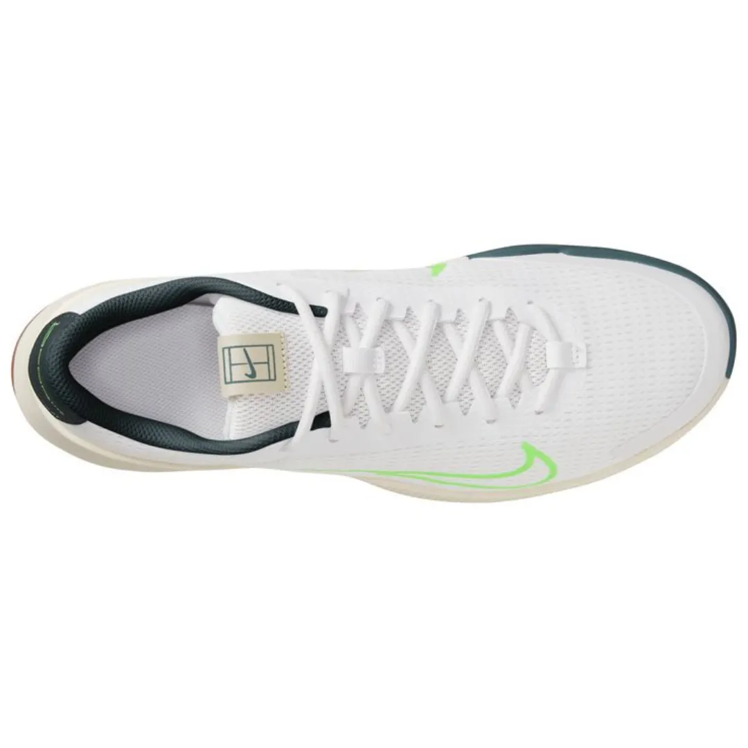 Nike Court Vapor Lite 2 Men's Hard Court Tennis Shoes - White Green Strike - Deep Jungle