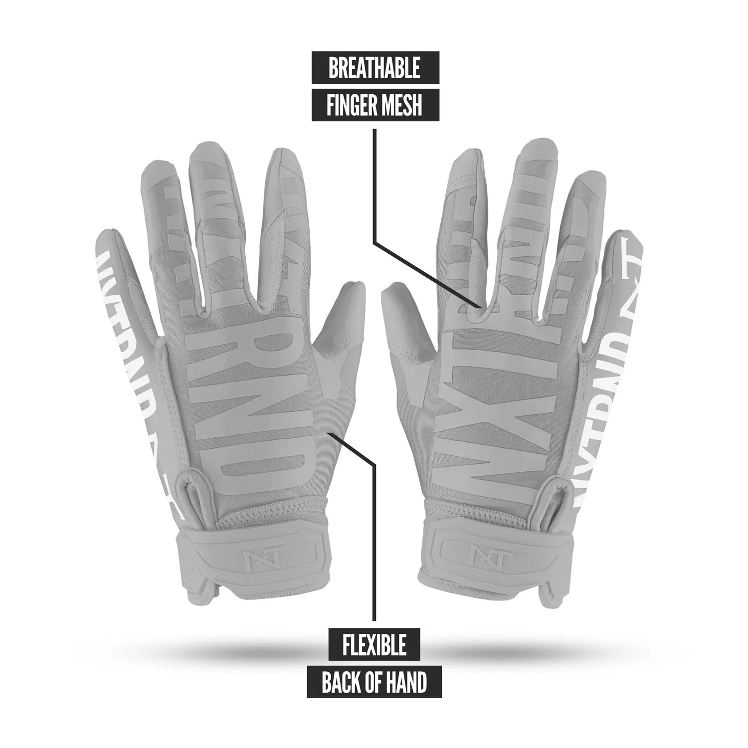 NXTRND G1® Football Gloves Grey