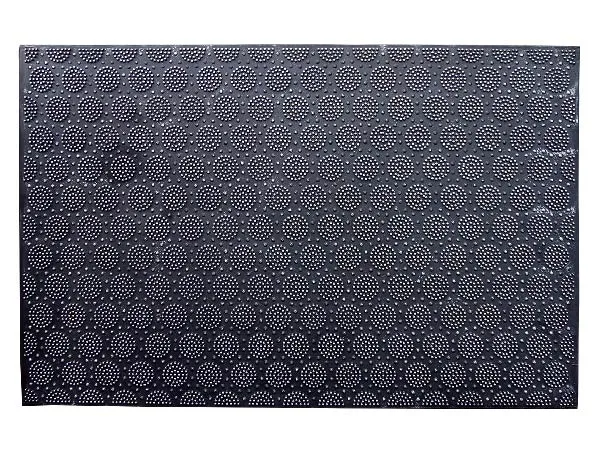 OnlyMat Lightweight Black Rubber Pin Mat with Round Designer Pattern - Indoor / Outdoor, Waterproof