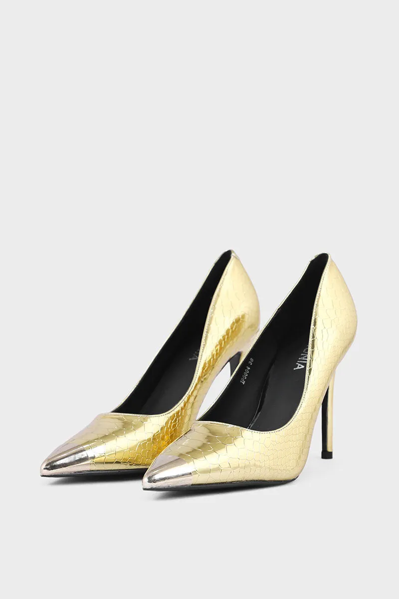 Party Wear Court Shoes IP5004-Golden