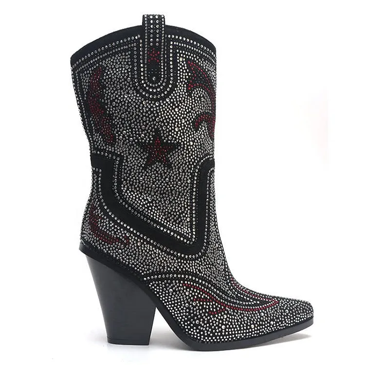 Pre Order:  Rhinestone Star Cowgirl Boots