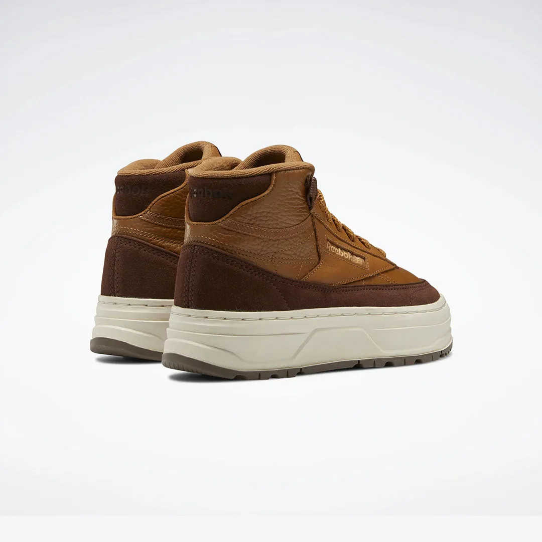 Reebok | WMN'S CLUB C DOUBLE GEO MID  { BROWN