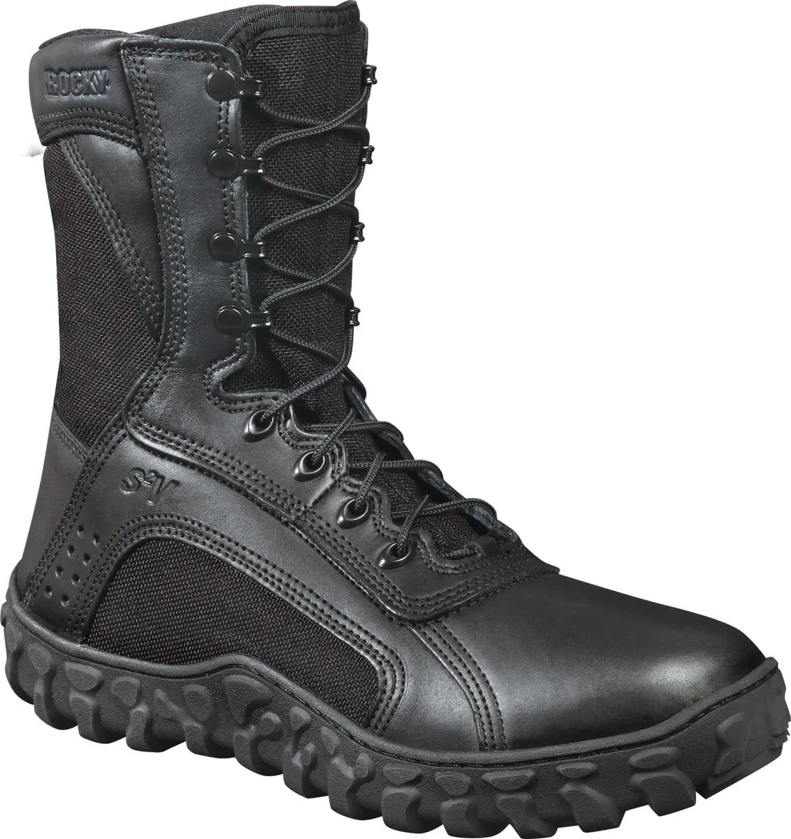 Rocky Mens Black Leather S2V Tactical Military Boots