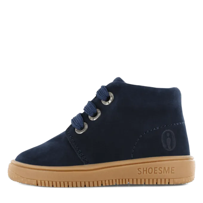 Shoesme: Navy Suede, Lace-up Kids Boot