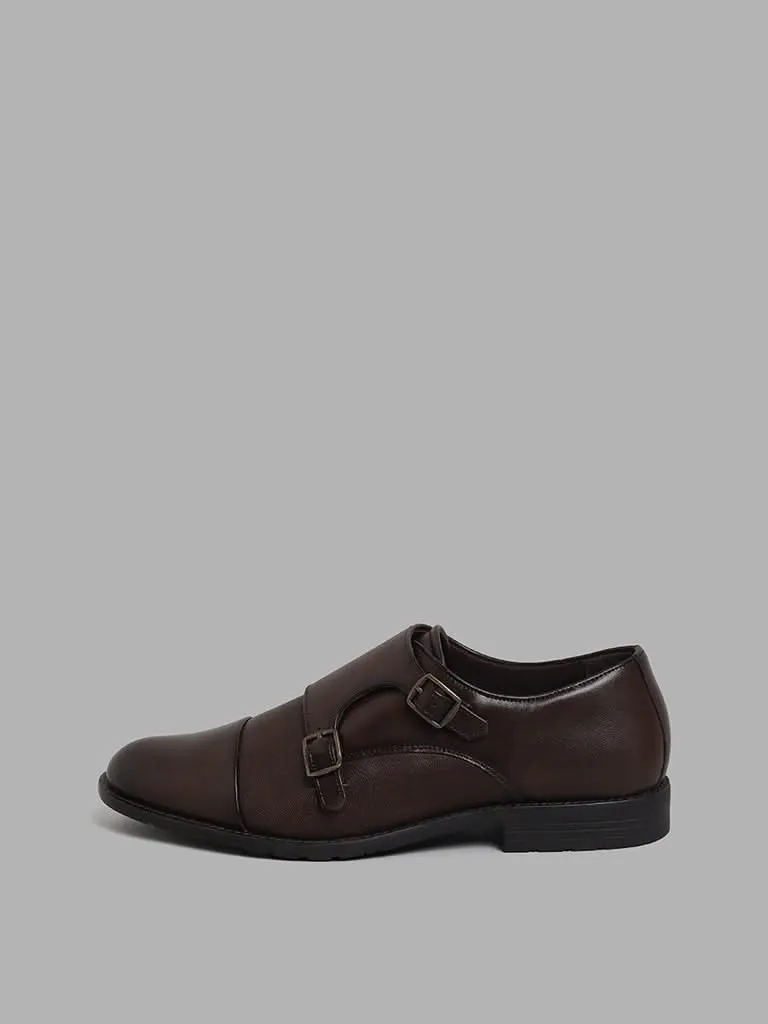 SOLEPLAY Dark Brown Double Monk Formal Shoes