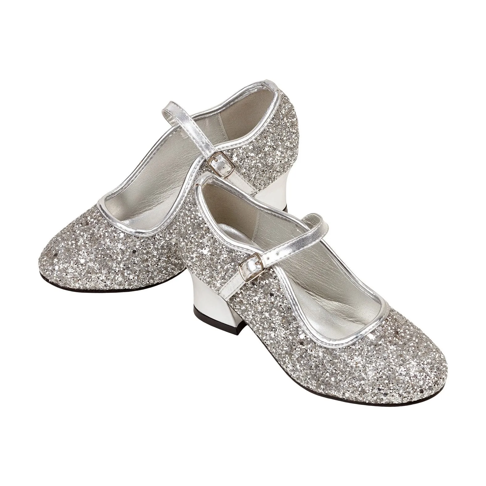 Souza Shoes High Heel Marguerita Silver Metallic With Ribbon Bow