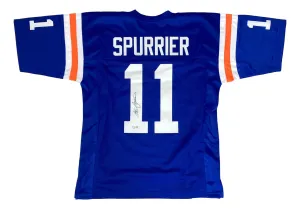 Steve Spurrier Florida Signed Blue Football Jersey BAS ITP