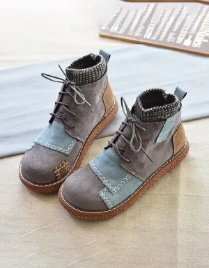 Stitching Handmade Retro Winter Ankle Boots