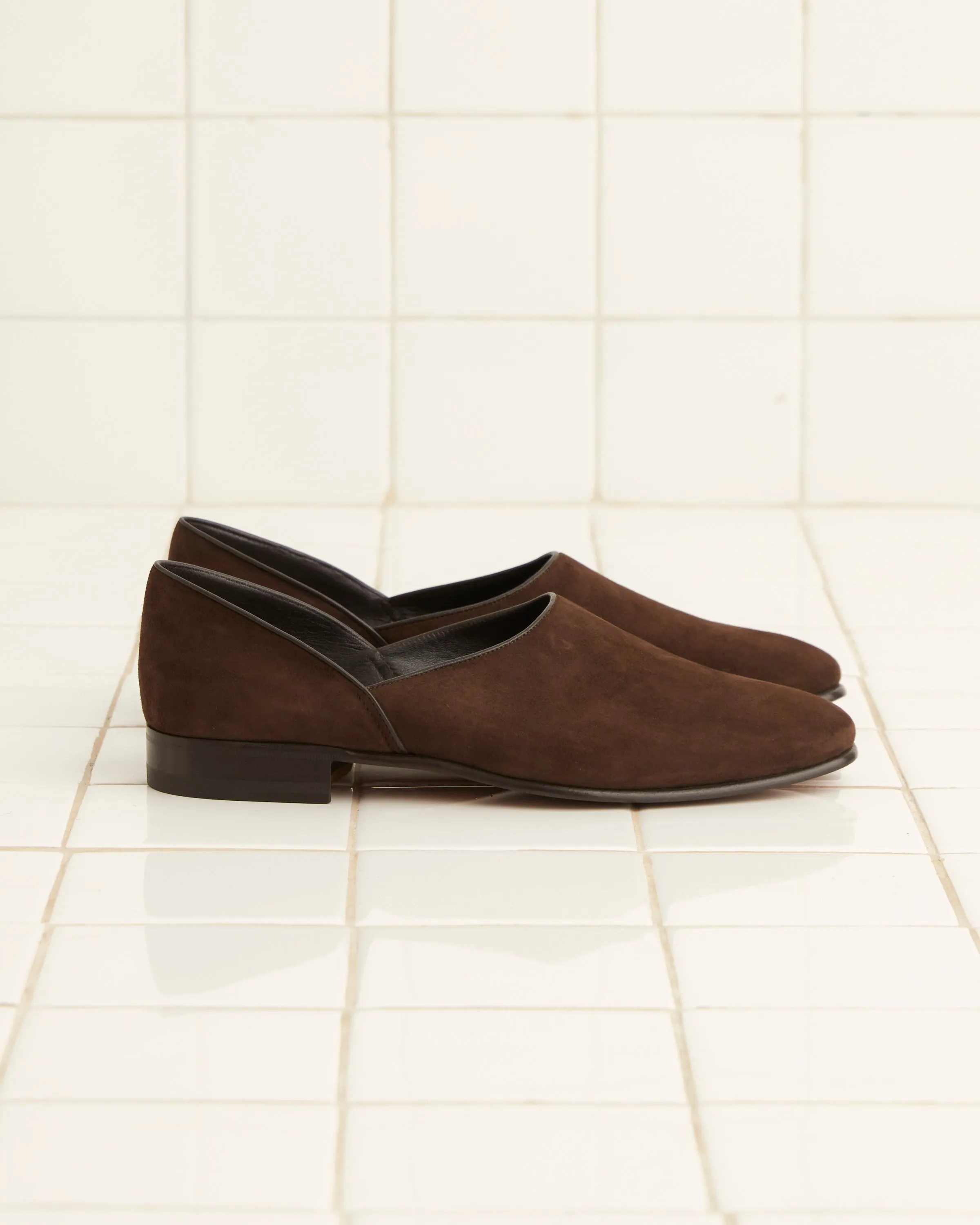 Suede House Shoes - Brown