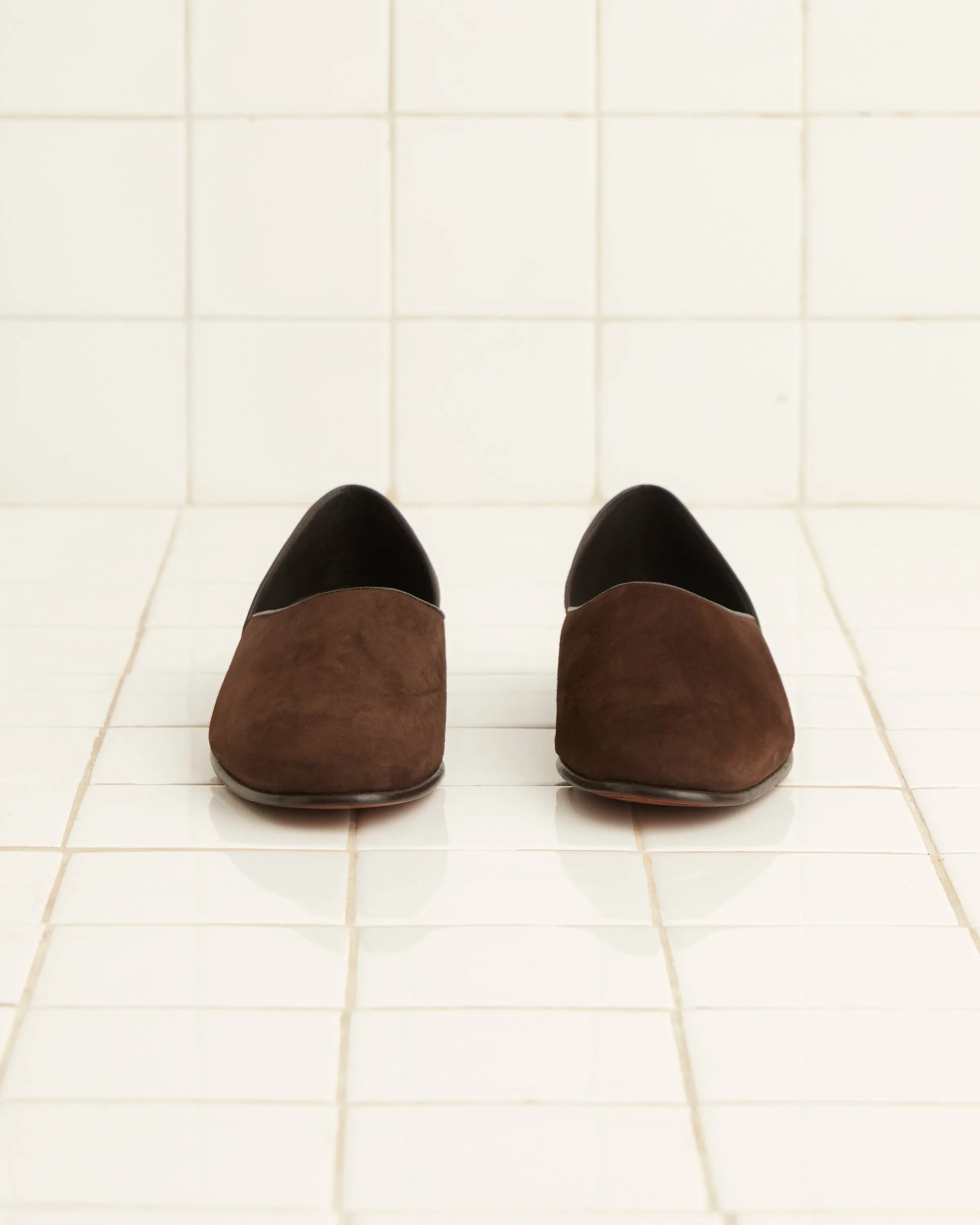 Suede House Shoes - Brown