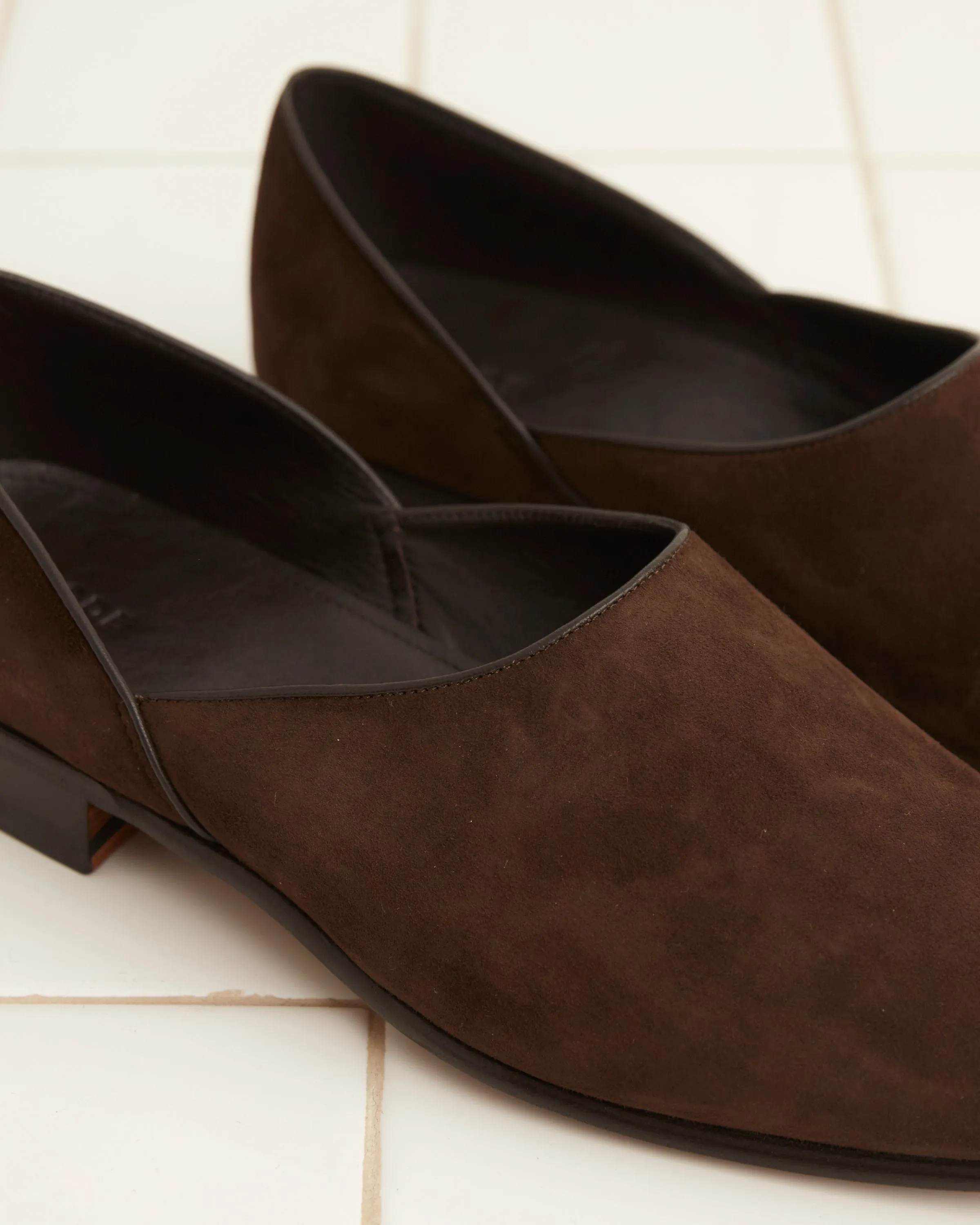 Suede House Shoes - Brown