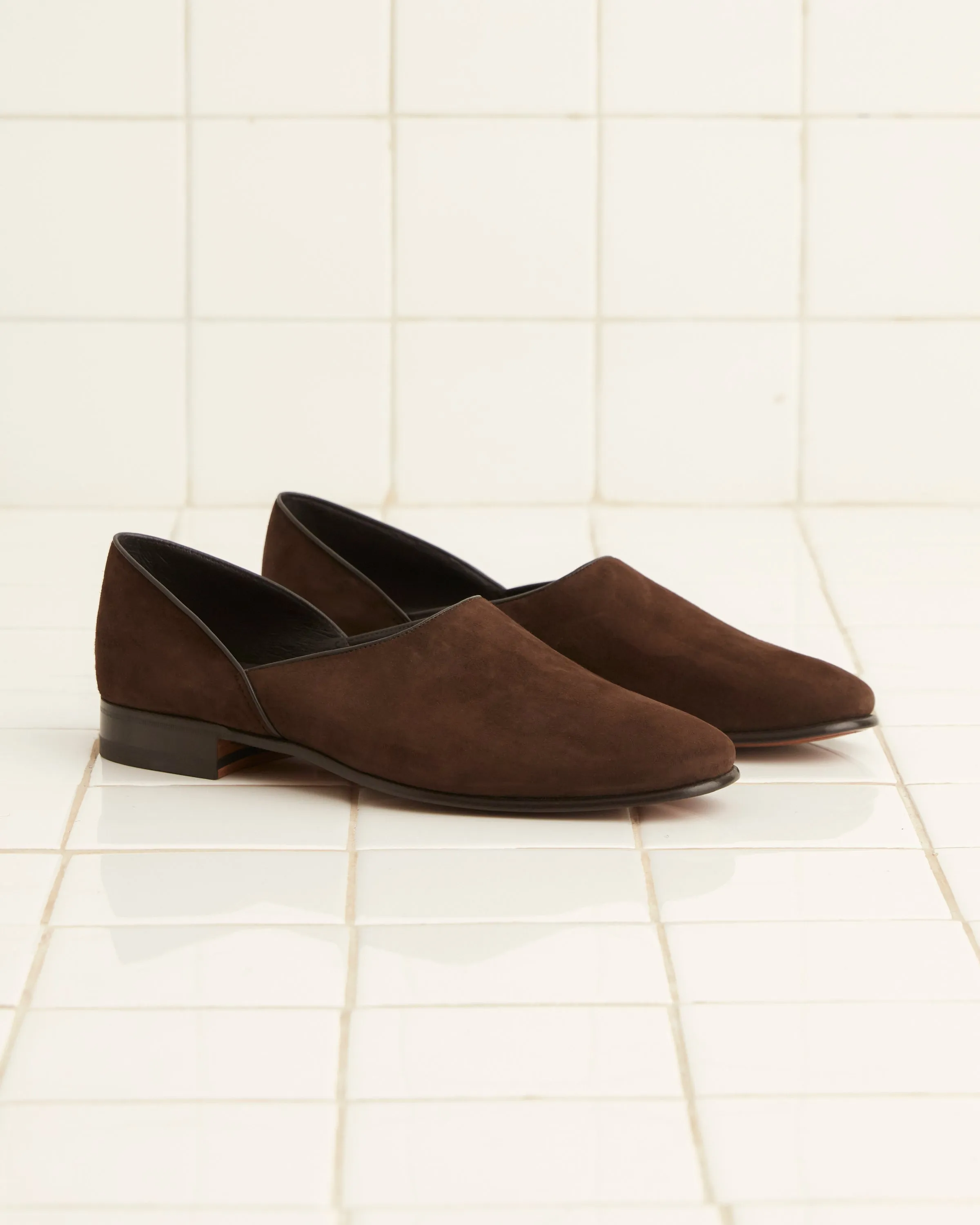 Suede House Shoes - Brown