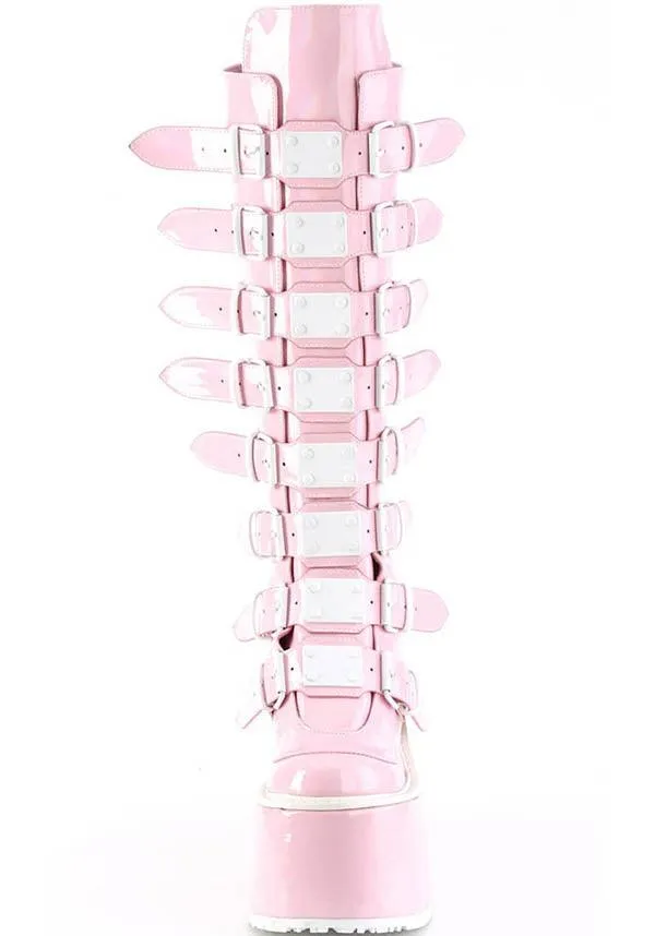 SWING-815 [Baby Pink Holo] | PLATFORM BOOTS [PREORDER]