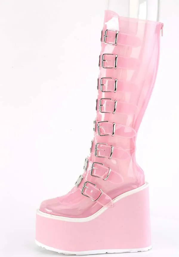 SWING-815C [Baby Pink TPU] | PLATFORM BOOTS [PREORDER]