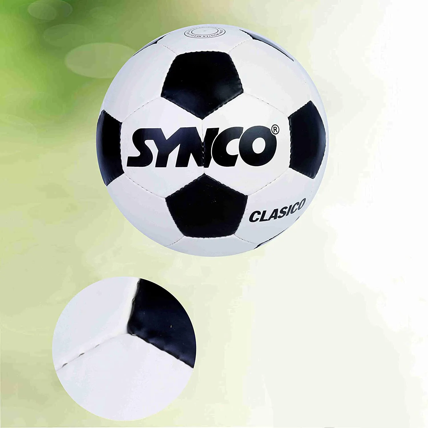 SYNCO World Cup Clasico Rubber Football/Soccer Ball Size-5 White/Black