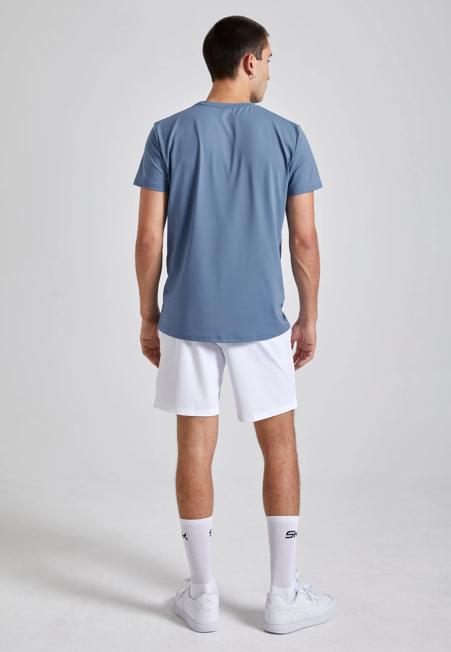 Tennis T-shirt round neck, gray blue