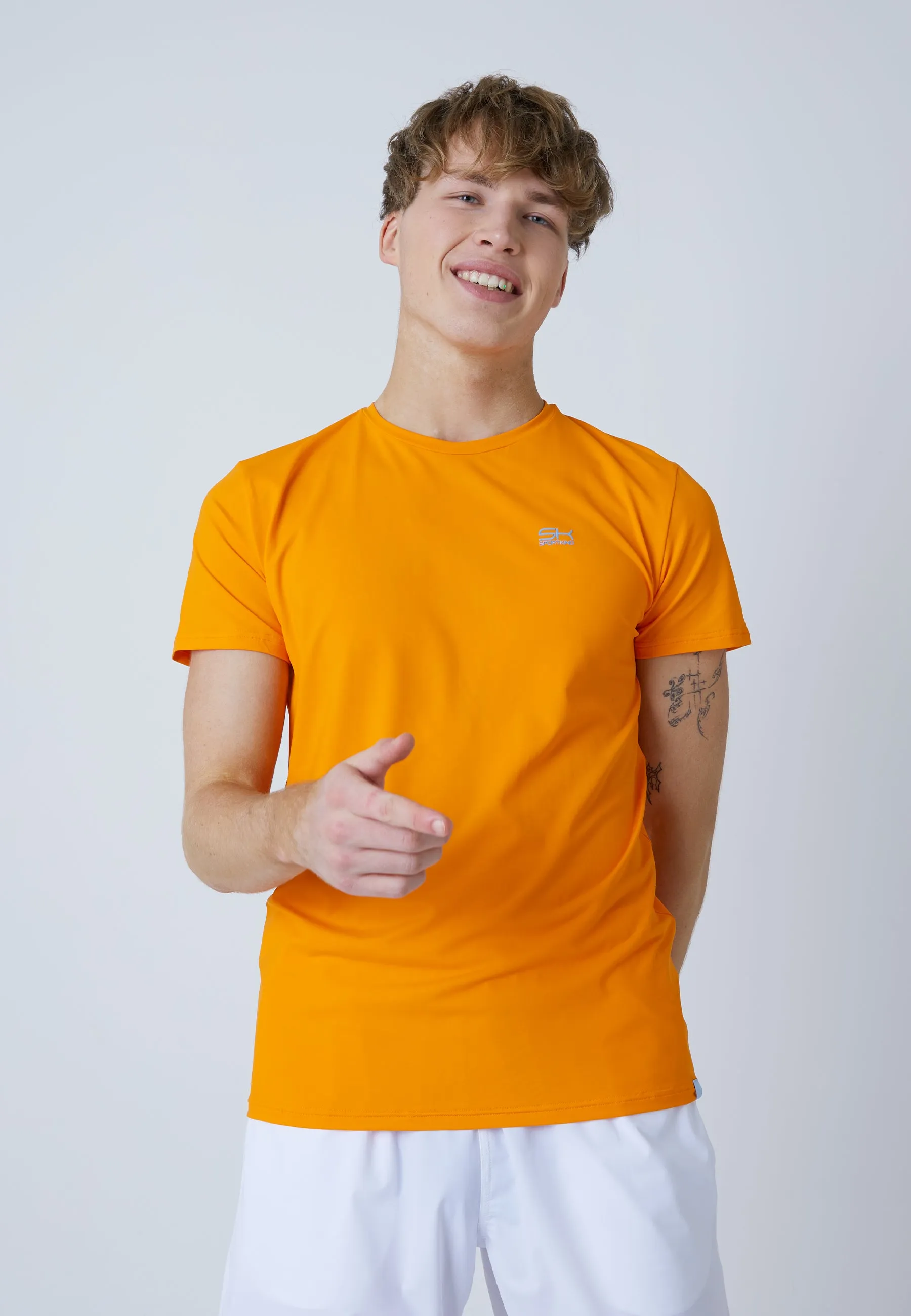 Tennis T-Shirt with crew neck, orange