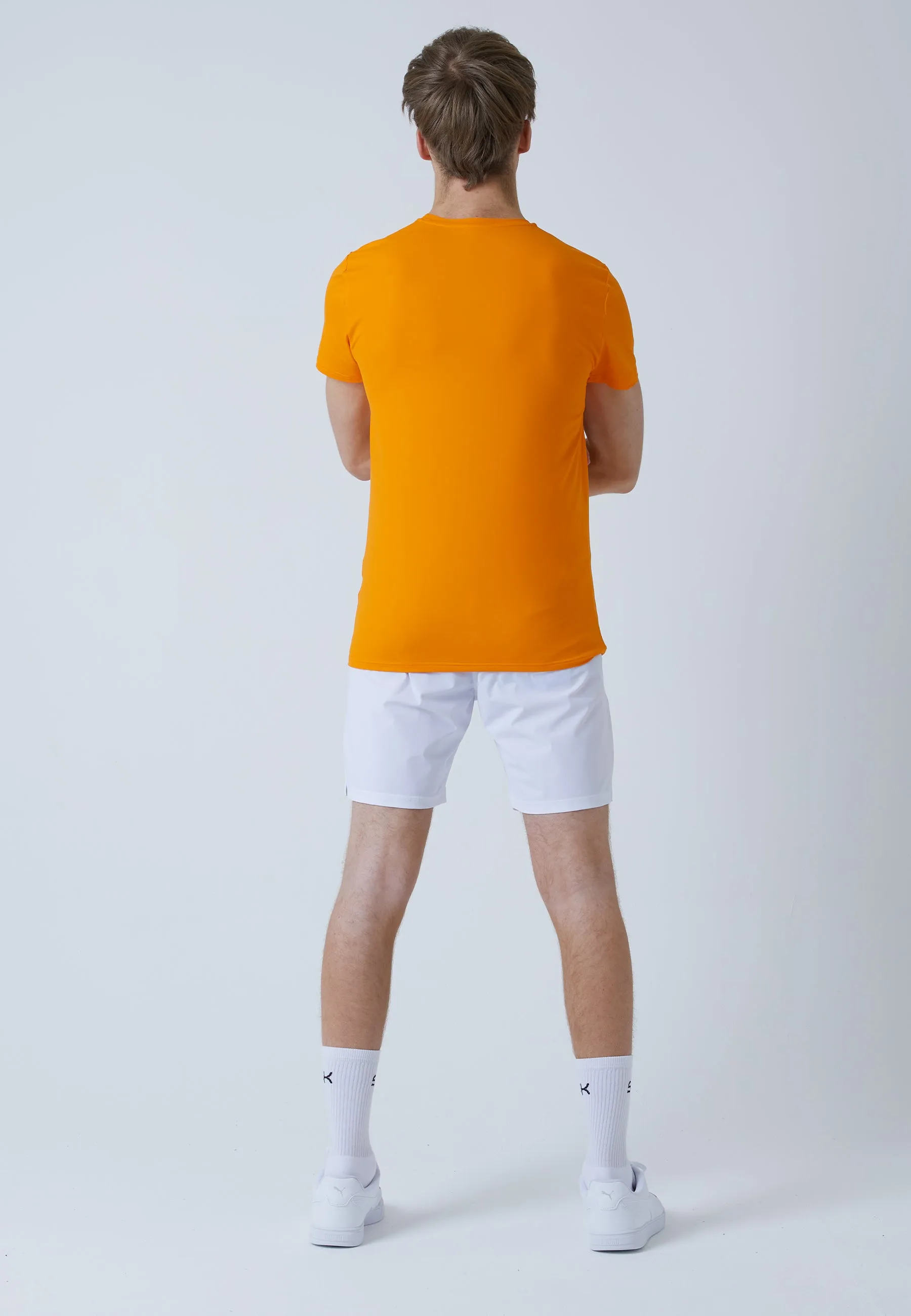 Tennis T-Shirt with crew neck, orange