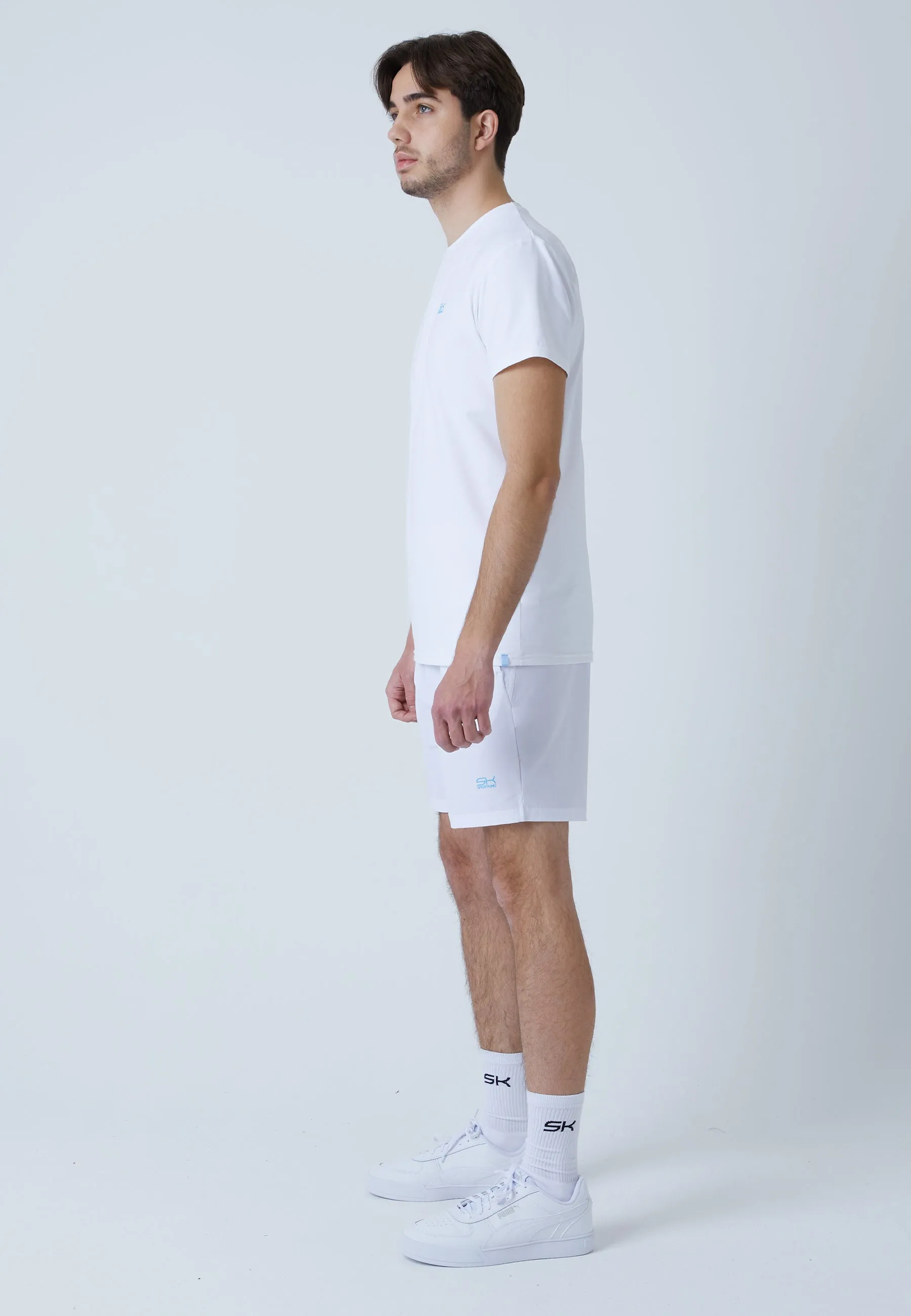 Tennis T-Shirt with crew neck, white