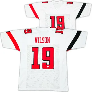 Texas Tech Red Raiders Tyree Wilson Autographed White Jersey Beckett BAS Witness Stock #215905