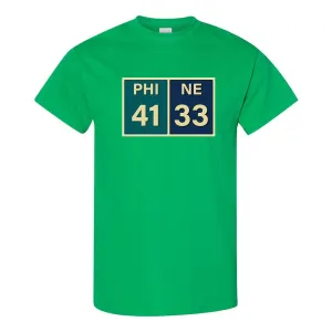 The Big Game Score T-Shirt | The Big Game Scorecard Kelly Green T-Shirt