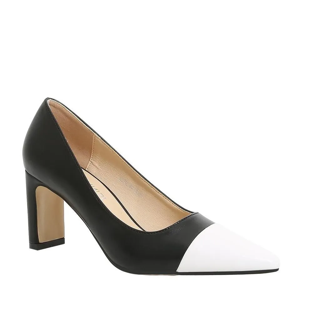 Two Tone Point Toe Hee Pumps