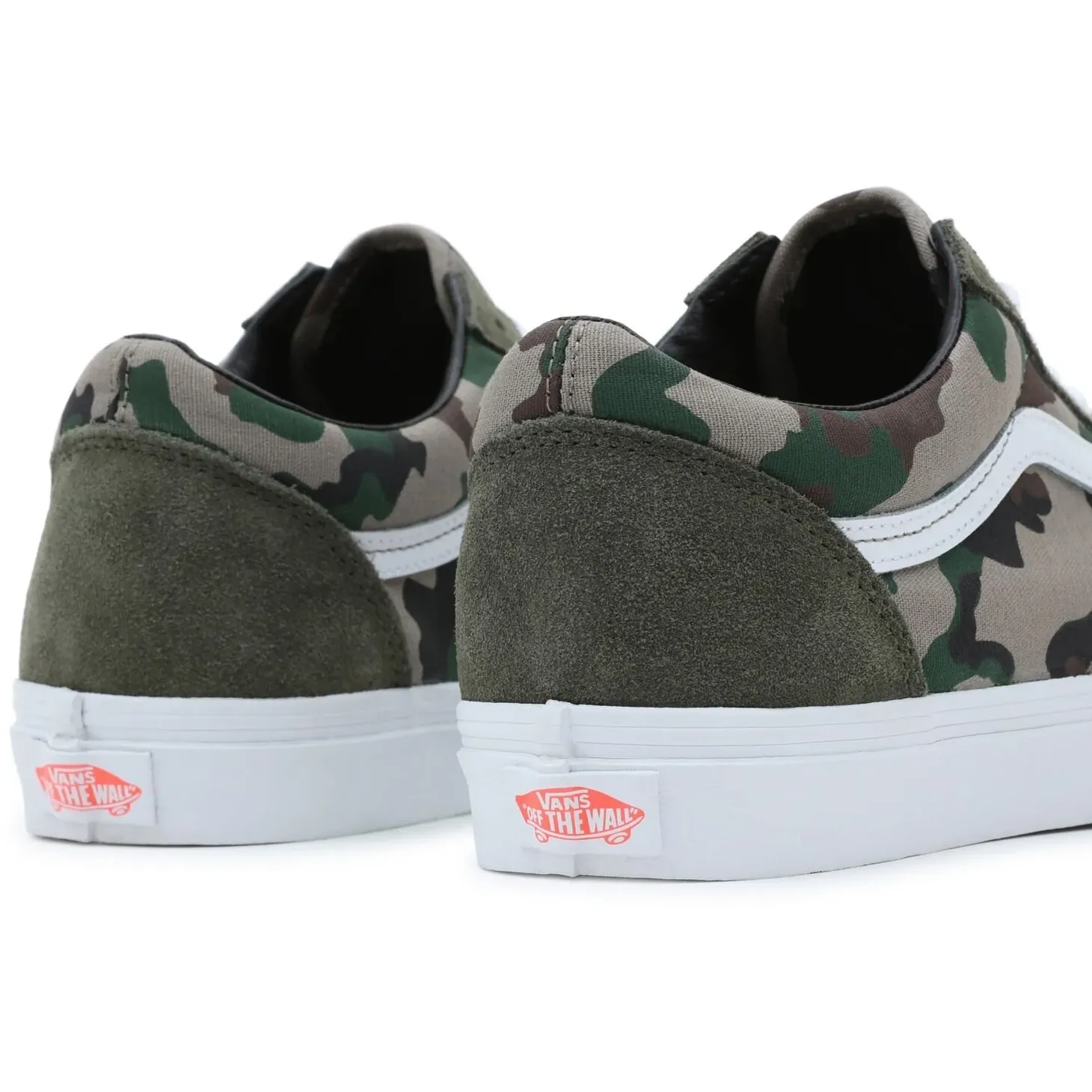 Vans Unisex Hibiscus Check Old Skool Shoes - Olive / White / Camo