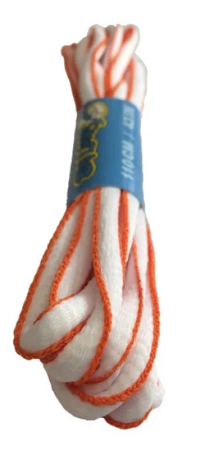 White and Orange Oval Running Shoe Shoelaces - 6mm wide