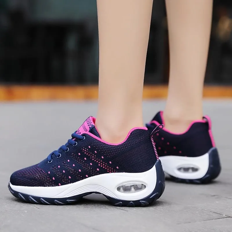 Women's air cushion mesh sneakers running shoes outdoor casual walking shoes