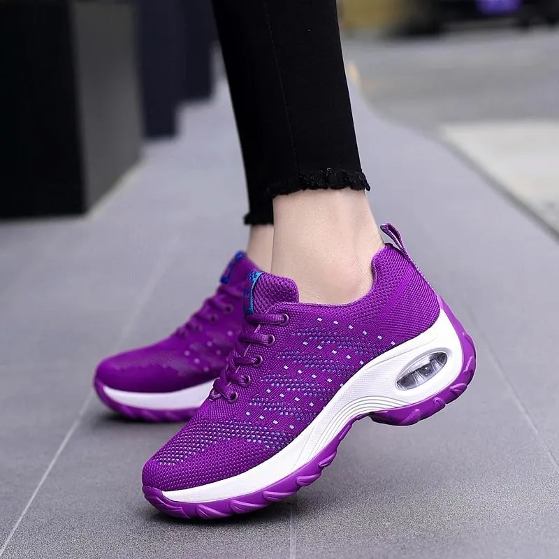 Women's air cushion mesh sneakers running shoes outdoor casual walking shoes