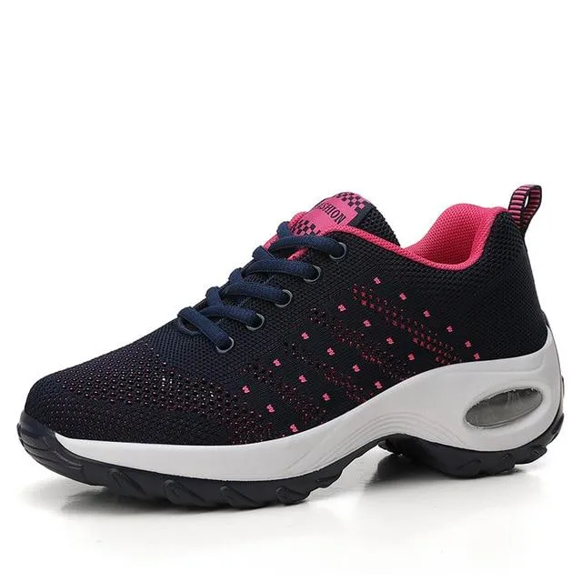 Women's air cushion mesh sneakers running shoes outdoor casual walking shoes