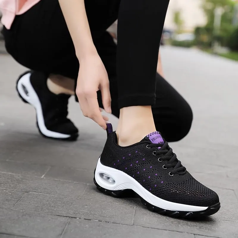 Women's air cushion mesh sneakers running shoes outdoor casual walking shoes