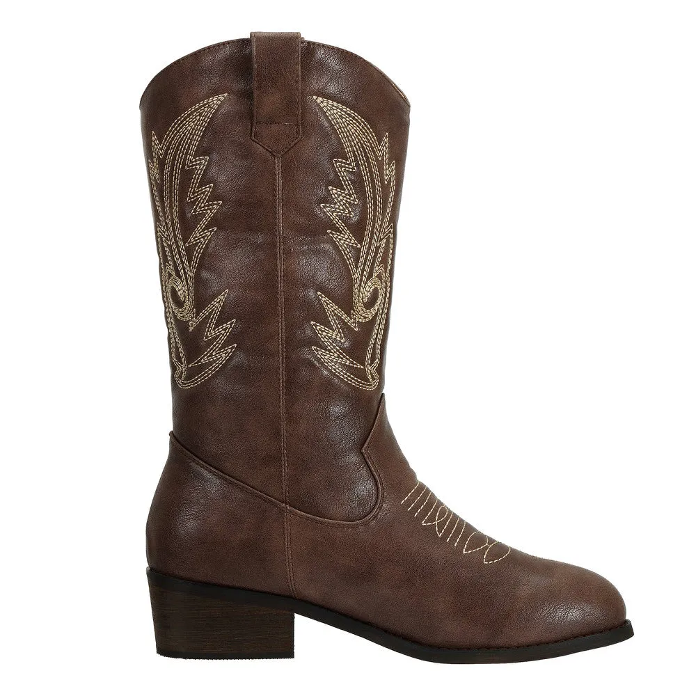 Womens Cowboy Boots Round Toe