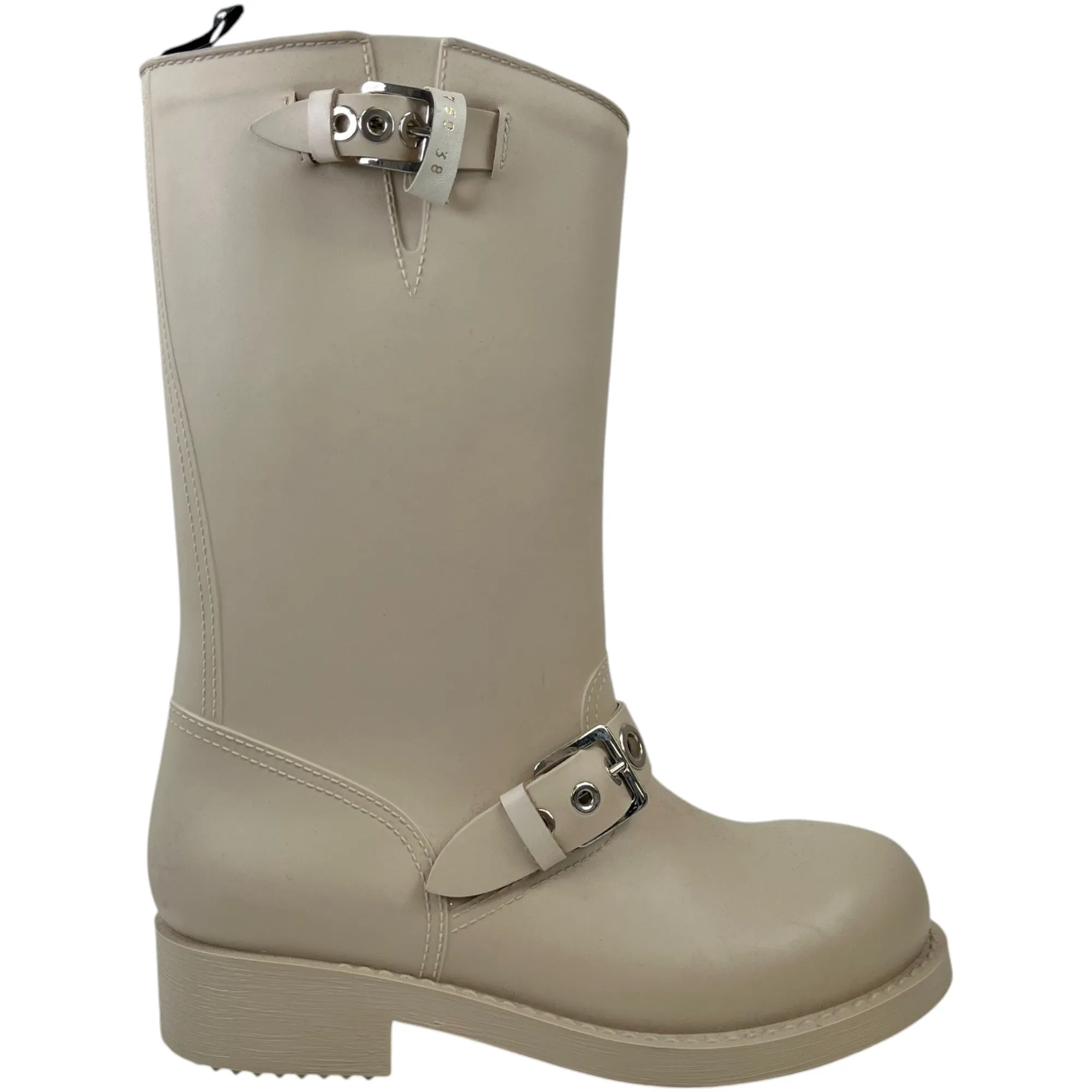 Women's Strap Boots Cream Size EU 38 / UK 5