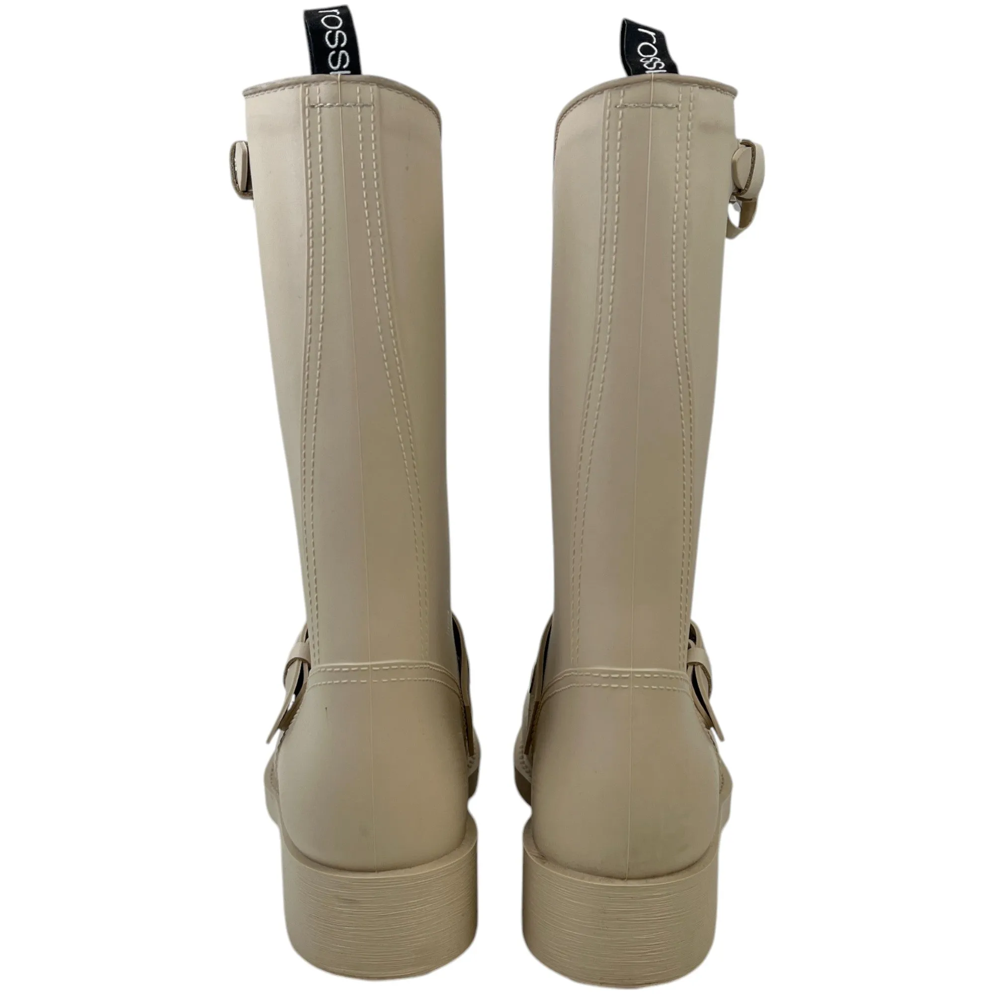 Women's Strap Boots Cream Size EU 38 / UK 5