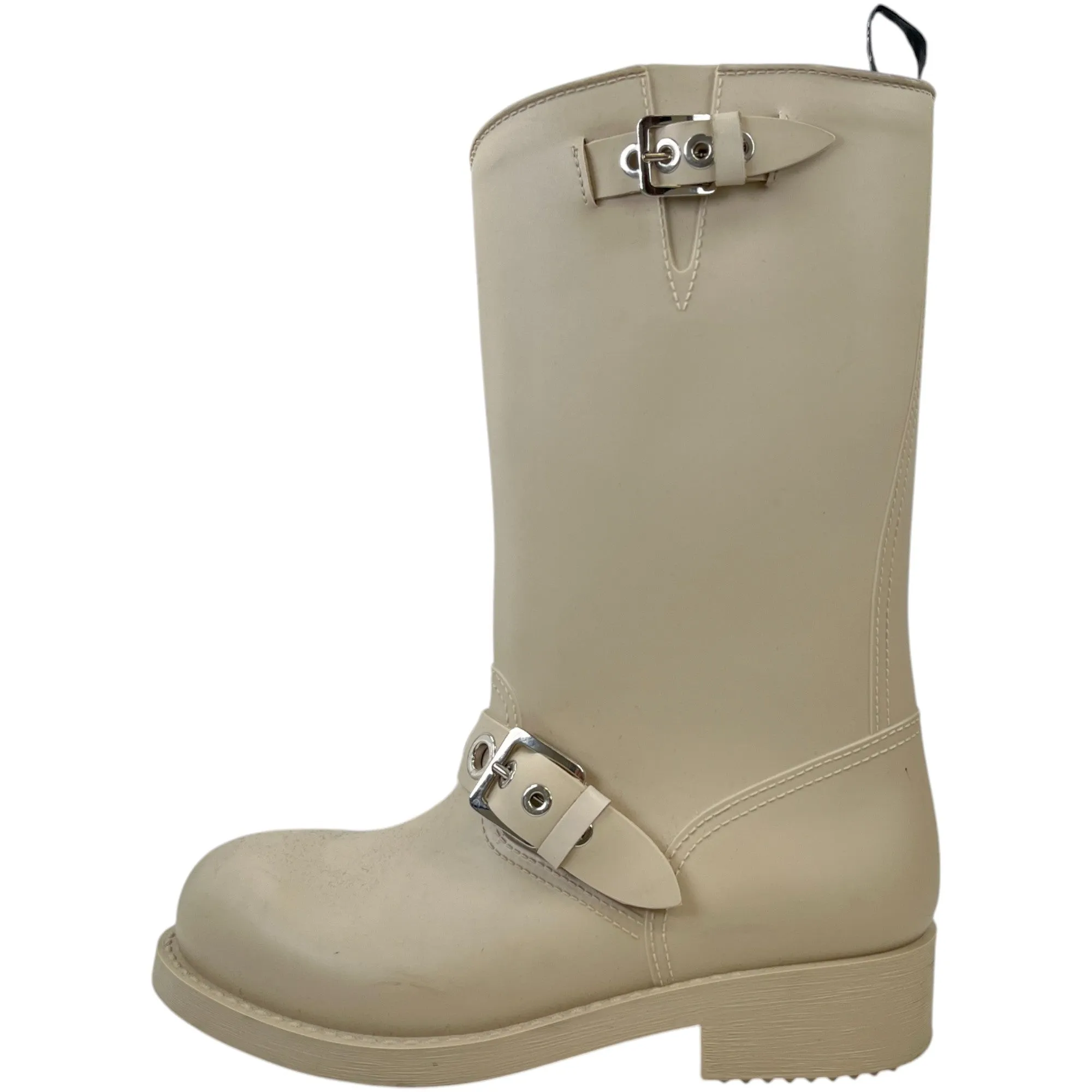 Women's Strap Boots Cream Size EU 38 / UK 5