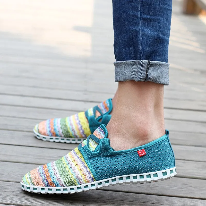 Women's summer breathable linen fabric fashion slip-on casual shoes CL