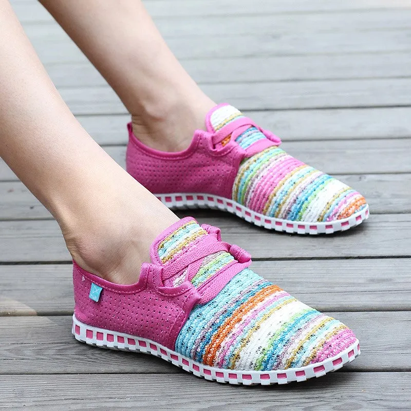 Women's summer breathable linen fabric fashion slip-on casual shoes CL