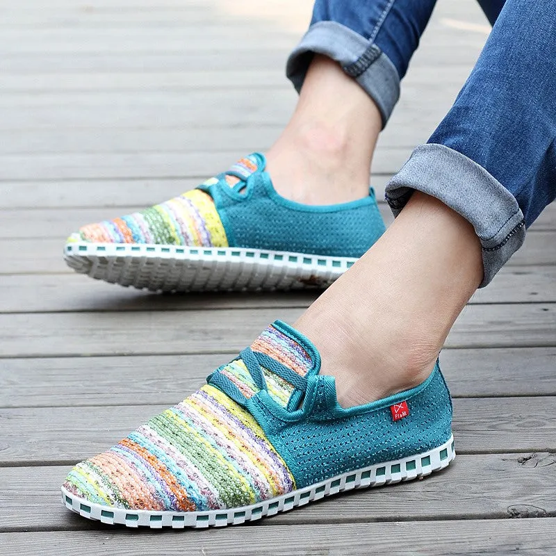 Women's summer breathable linen fabric fashion slip-on casual shoes CL