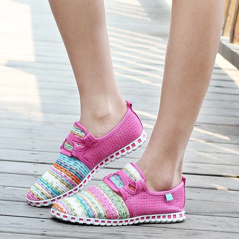 Women's summer breathable linen fabric fashion slip-on casual shoes CL